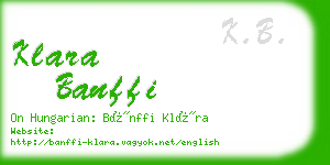 klara banffi business card